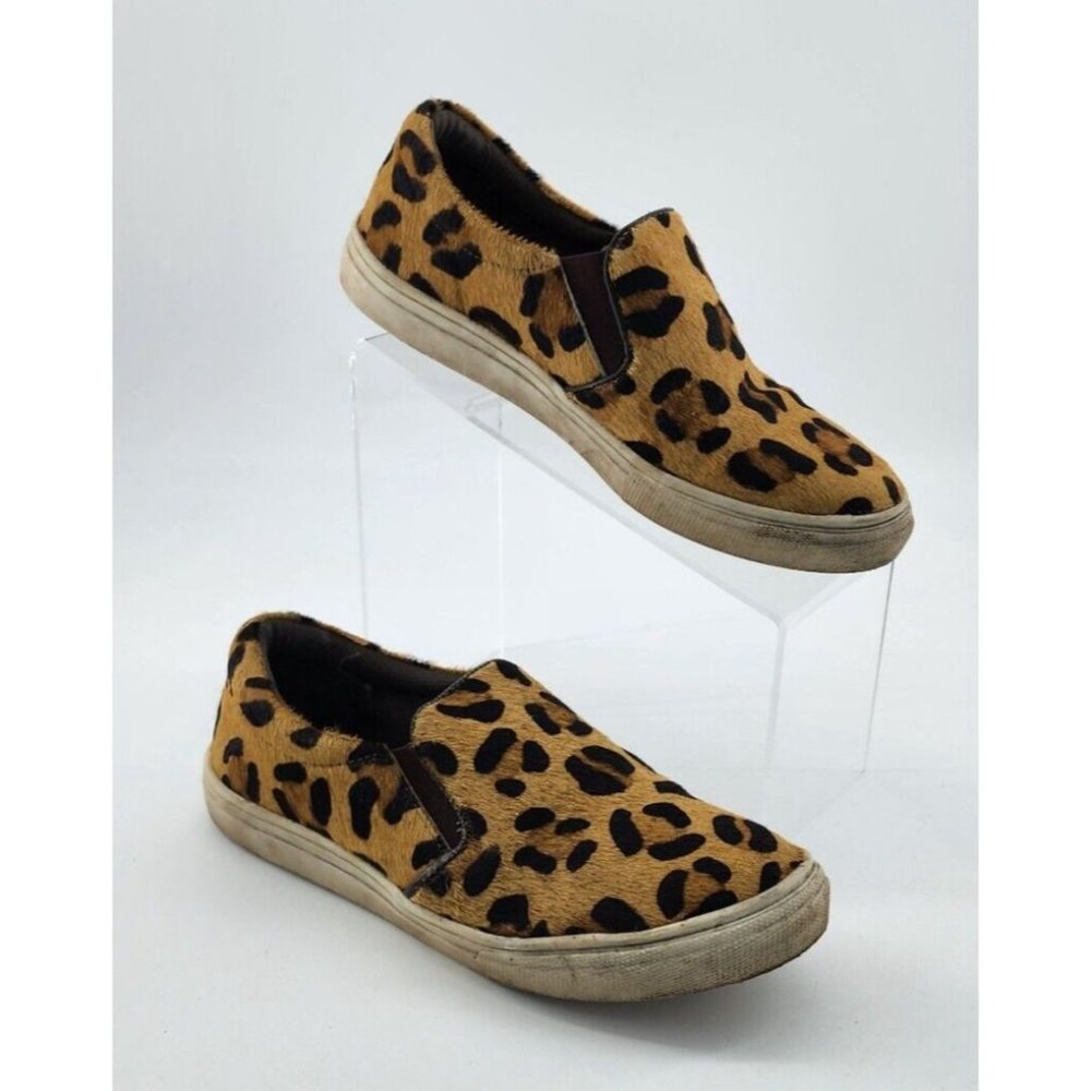 Roper Women's Cowhide Slip-on Driving Moc Shoes Leopard Print Size 6 MSRP $90